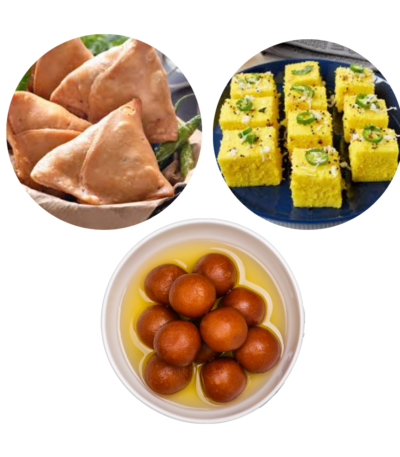 Samosa, Dhokla & Gulab Jamun Combo